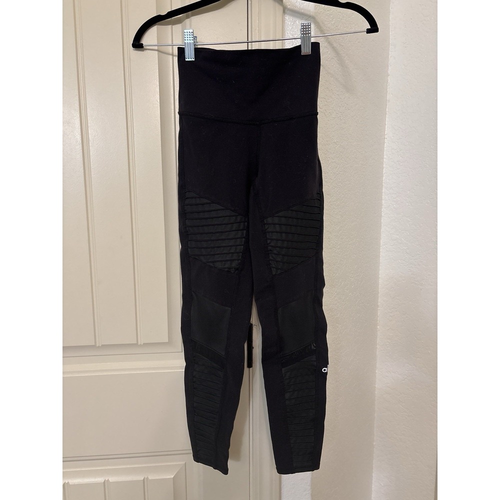 ALO‎ Alo Yoga Women's High-Rise Ankle Leggings Black XXS Nylon Stretch Yoga